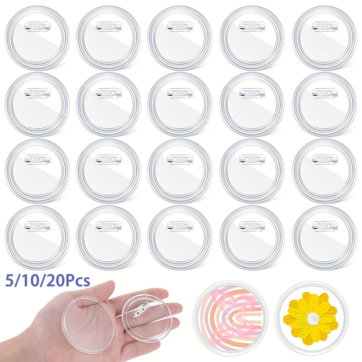 Button Badge Blank - 5-20 adet düğmeler boşlukları pimleri ile
