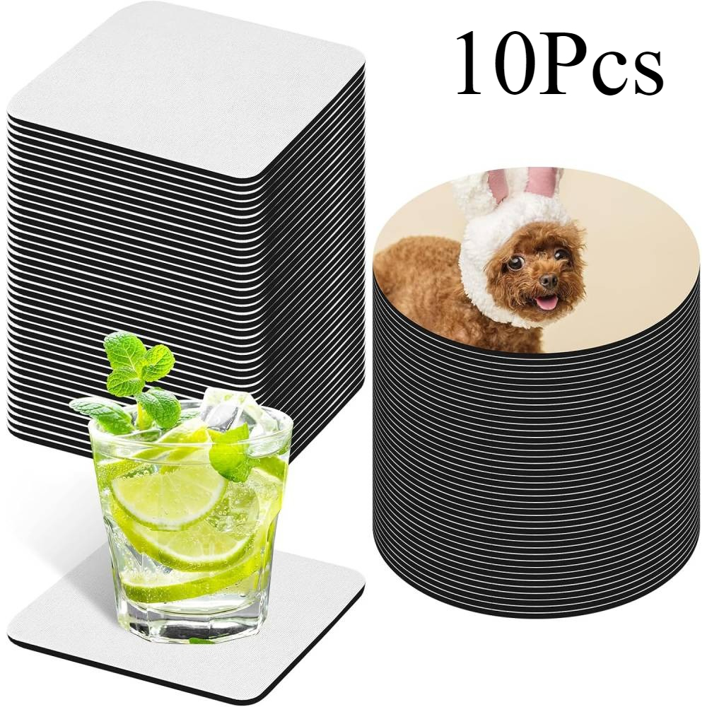 Coaster Sublimation Blank - 10 Adet Süblimasyon Bardak Altlığı Boş