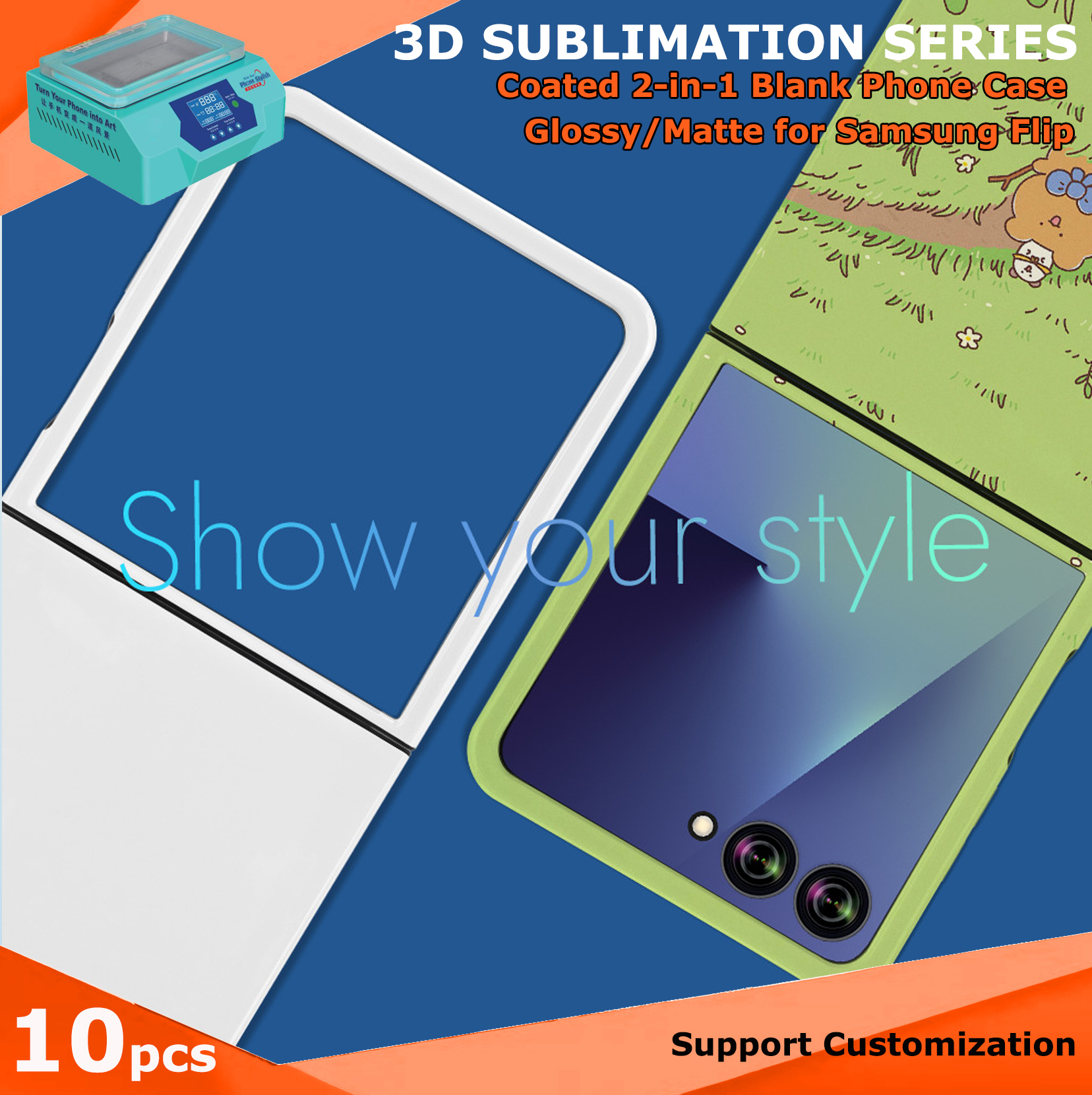 Phone Case Blank Print - Fonlyu 10 adet Kaplamalı 2'si 1