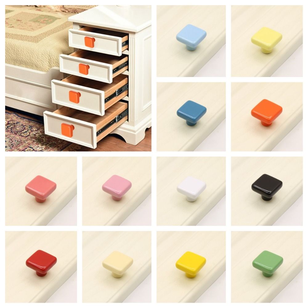 Ceramic Tile Blank - Sadelik Tek Delikli Renkli Seramik Topuz