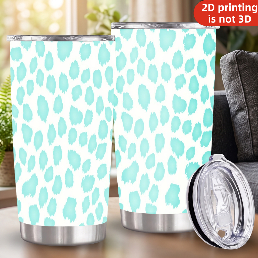 Tumbler 20Oz White - 20oz Nane Yeşili Suluboya Leopar Desenli