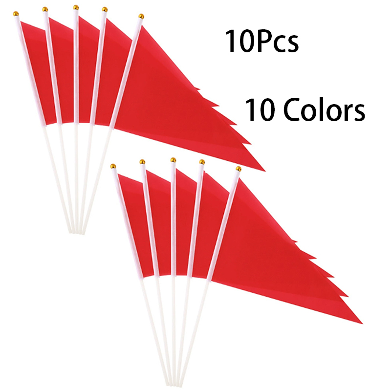 Yard Sign Blank - 10 Adet Renkli Üçgen Bayraklar 10