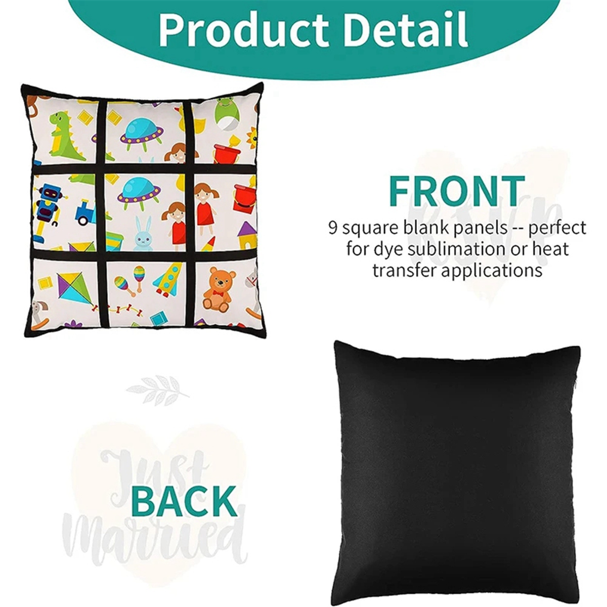 Pillow Cover Sublimation - A45I 6 Adet Süblimasyon Boş Panel