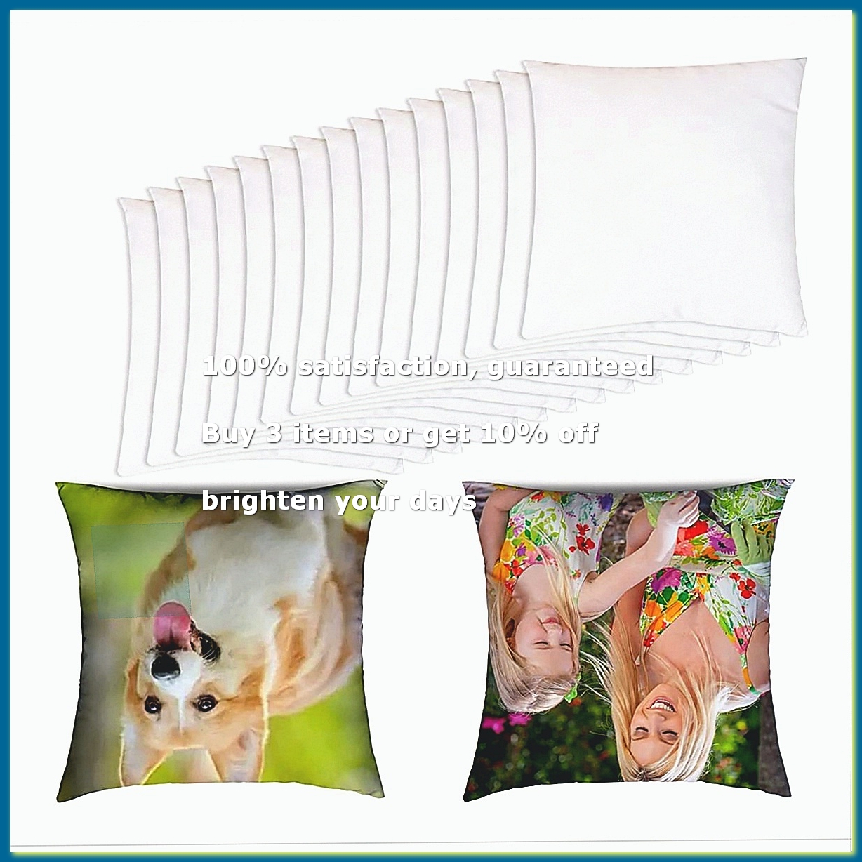 Pillow Cover Sublimation - 15 adet süblimasyon boşlukları yastık kılıfı