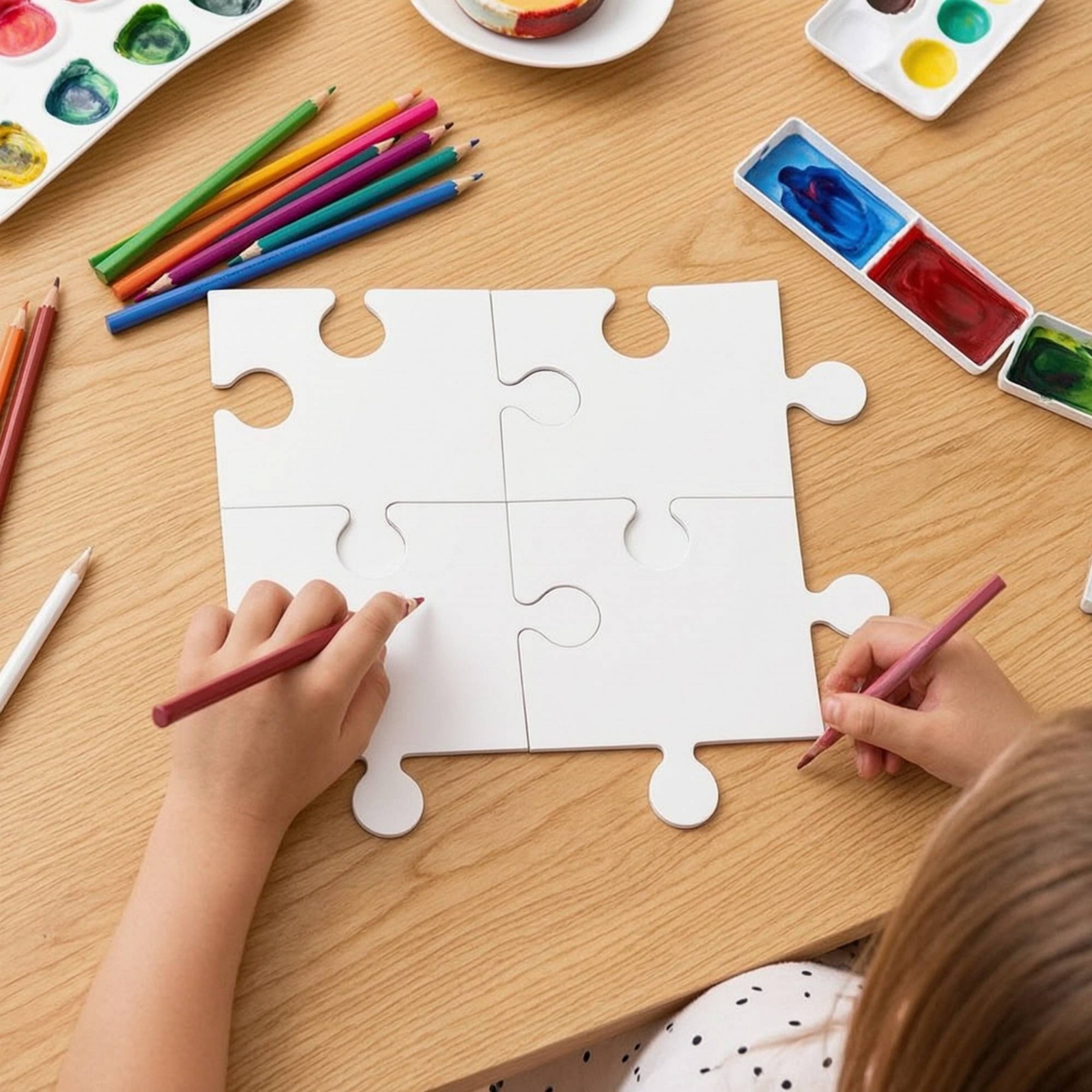 Puzzle Blank White - 24 Parça Boş Karton Yapboz Özelleştirilebilir