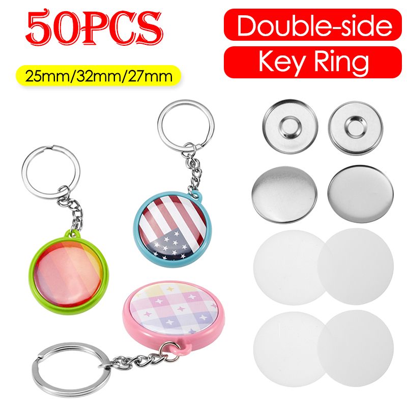 Button Badge Blank - 50 adet/takım 25mm 32mm 37mm Çift