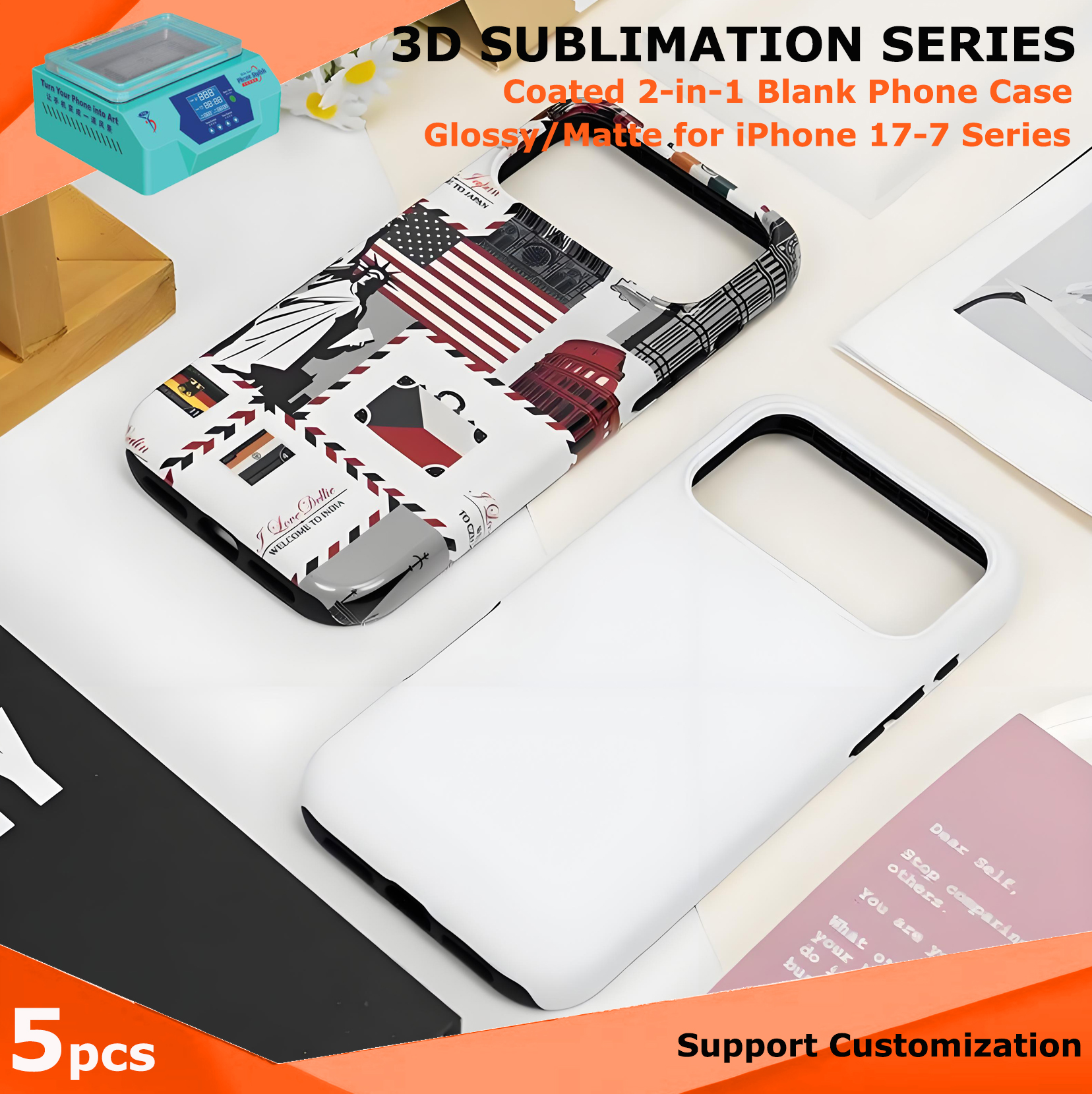Phone Case Blank Print - Fonlyu Kaplamalı 2'si 1 Arada Boş