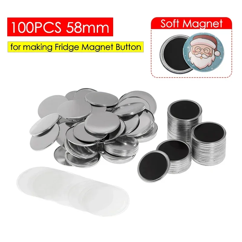 Button Badge Blank - 50/100 adet 25-75mm mıknatıs buzdolabı rozeti