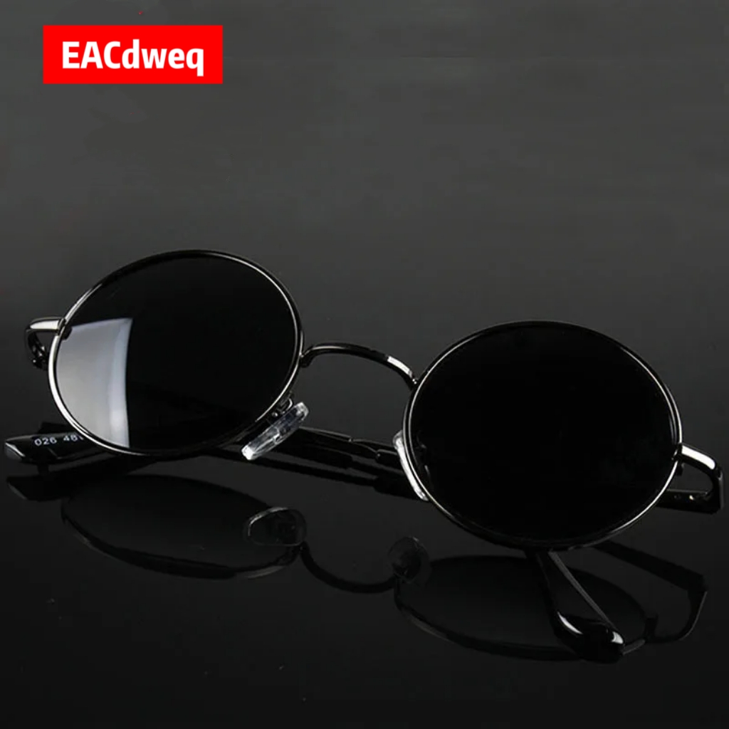 Metal Photo Panel - Retro Vintage Yuvarlak Güneş Gözlüğü Erkek