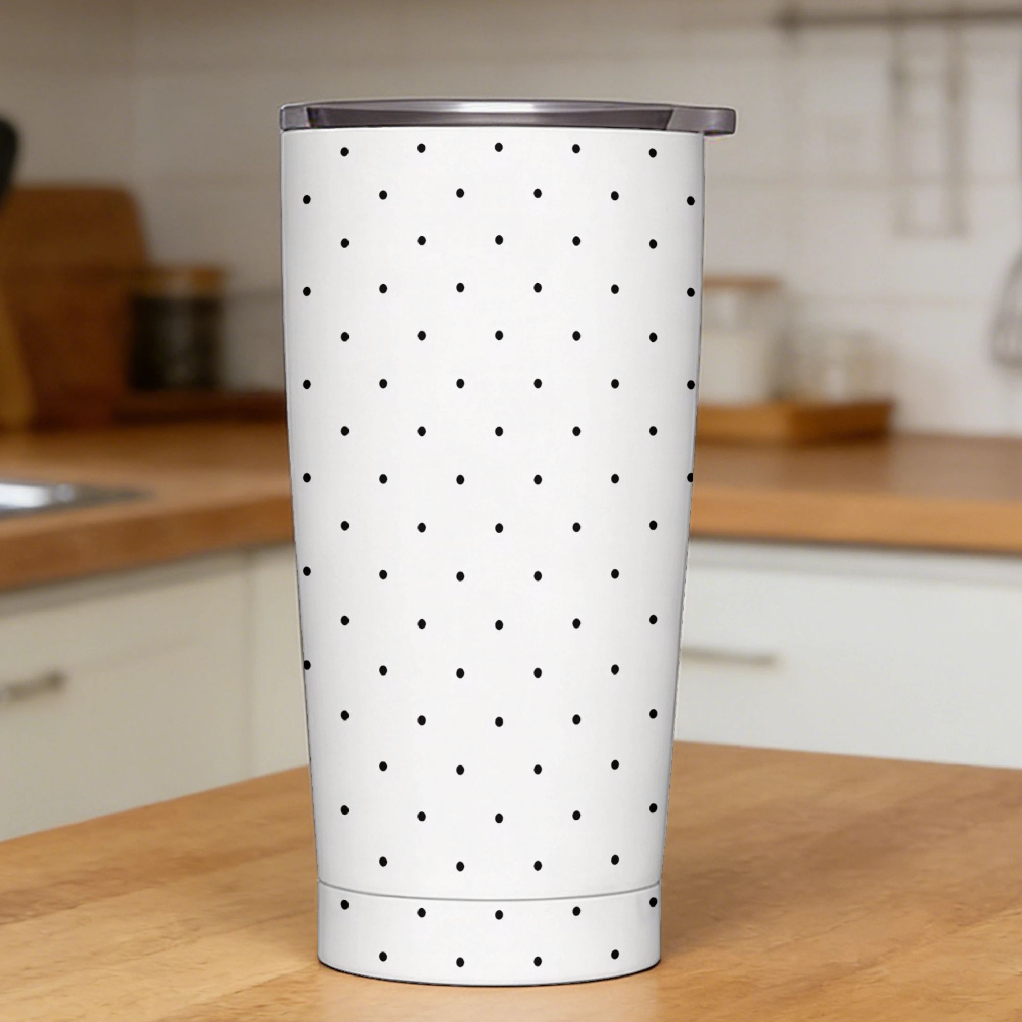 Siyah & Beyaz Puantiyeli Desen - Tumbler 20Oz White incelemesi ve fiyatı