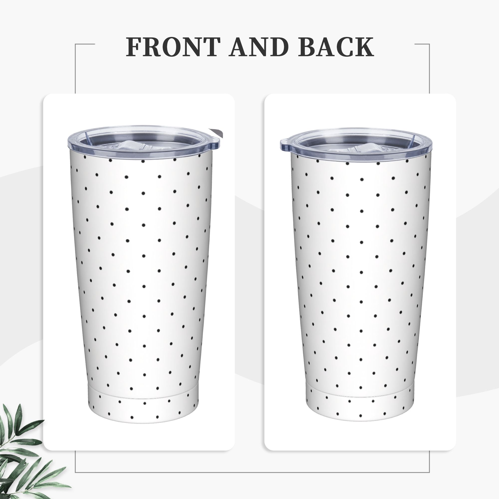 Siyah & Beyaz Puantiyeli Desen - Tumbler 20Oz White incelemesi ve fiyatı