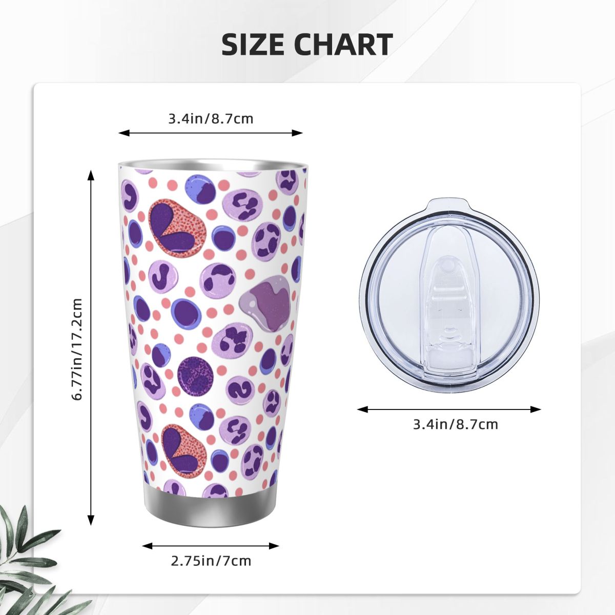 Büyük Beyaz Kan Hücresi Desenl - Tumbler 20Oz White incelemesi ve fiyatı