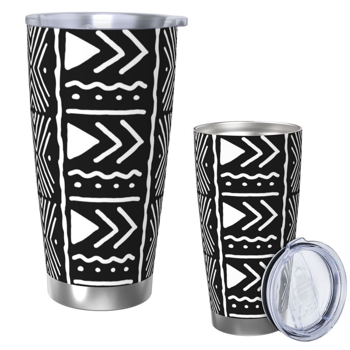 Siyah Beyaz Afrika Bogolan Kab - Tumbler 20Oz White incelemesi ve fiyatı