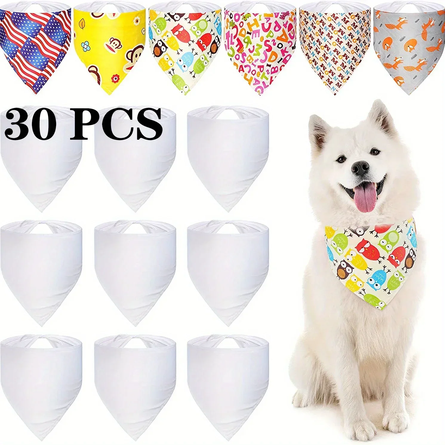 Küçük Orta Büyük Köpekler için - Bandana Blank White incelemesi ve fiyatı