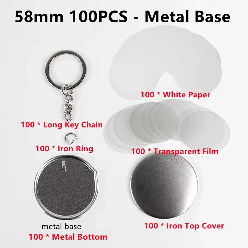 100 adet boş plastik/metal düğ - Button Badge Blank incelemesi ve fiyatı