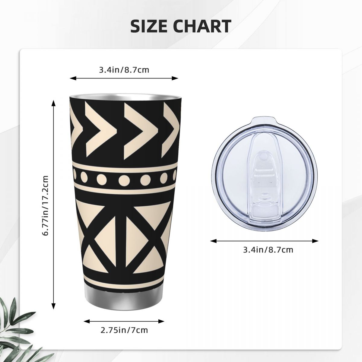 Afrika Çamur Bezi Siyah Ve Bey - Tumbler 20Oz White incelemesi ve fiyatı