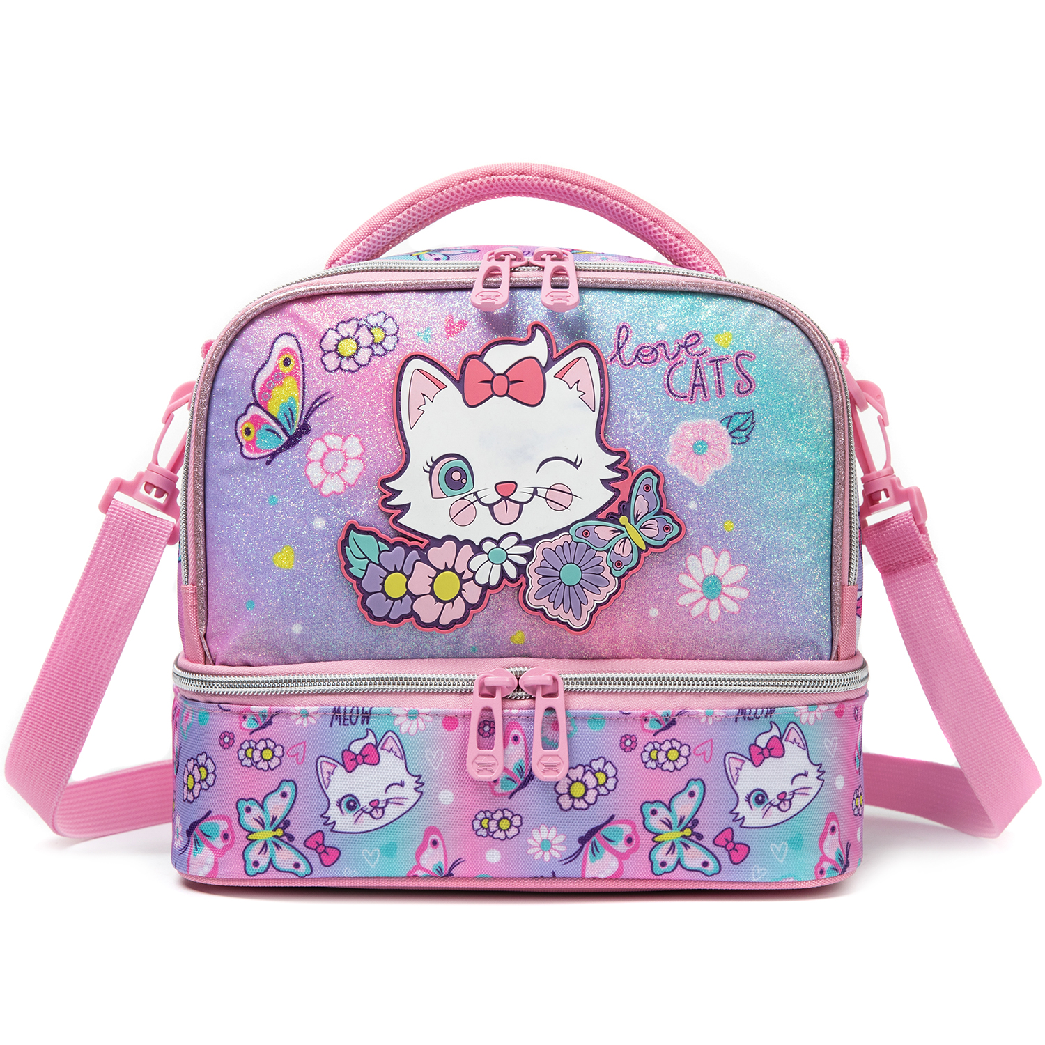 Sevimli Kedi Baskılı Simli Çif - Tote Bag Sublimation incelemesi ve fiyatı