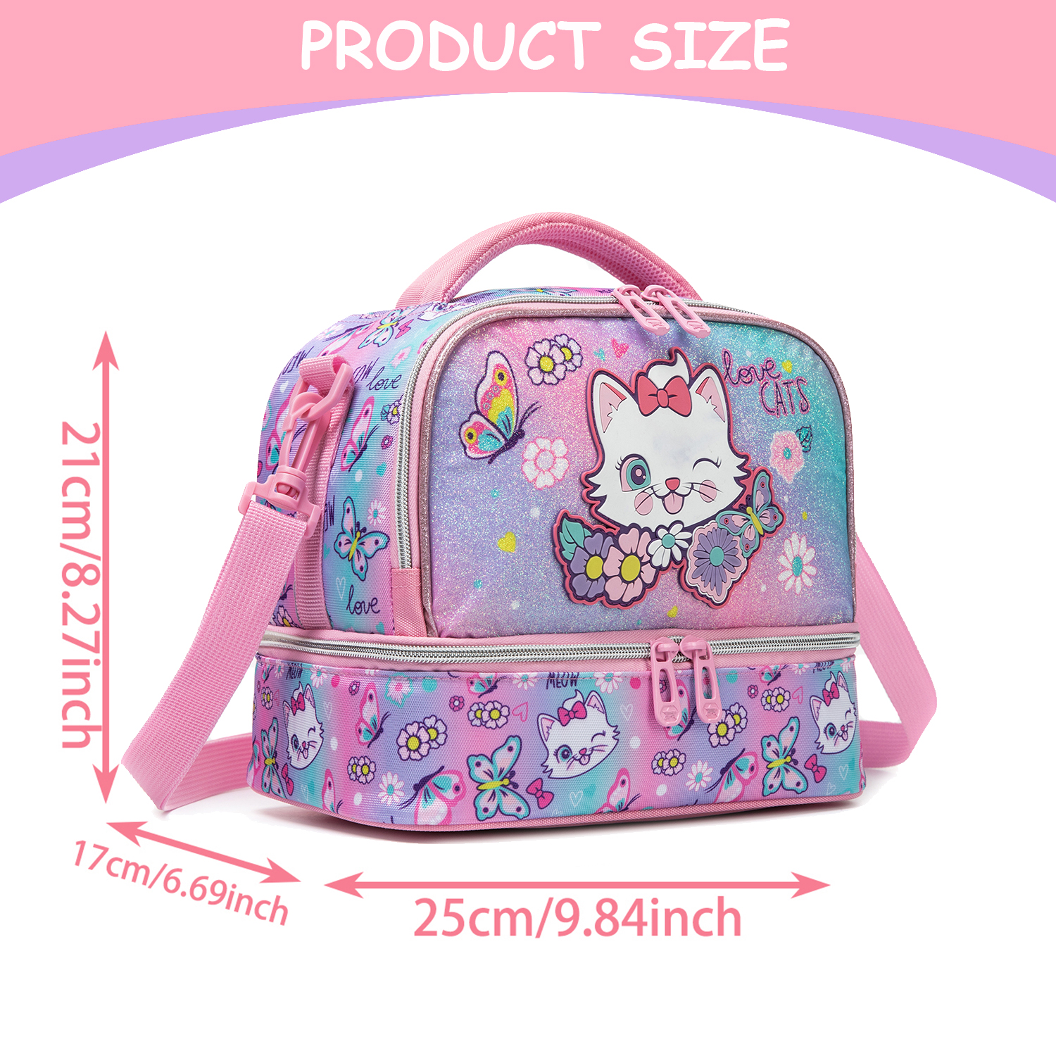 Sevimli Kedi Baskılı Simli Çif - Tote Bag Sublimation incelemesi ve fiyatı