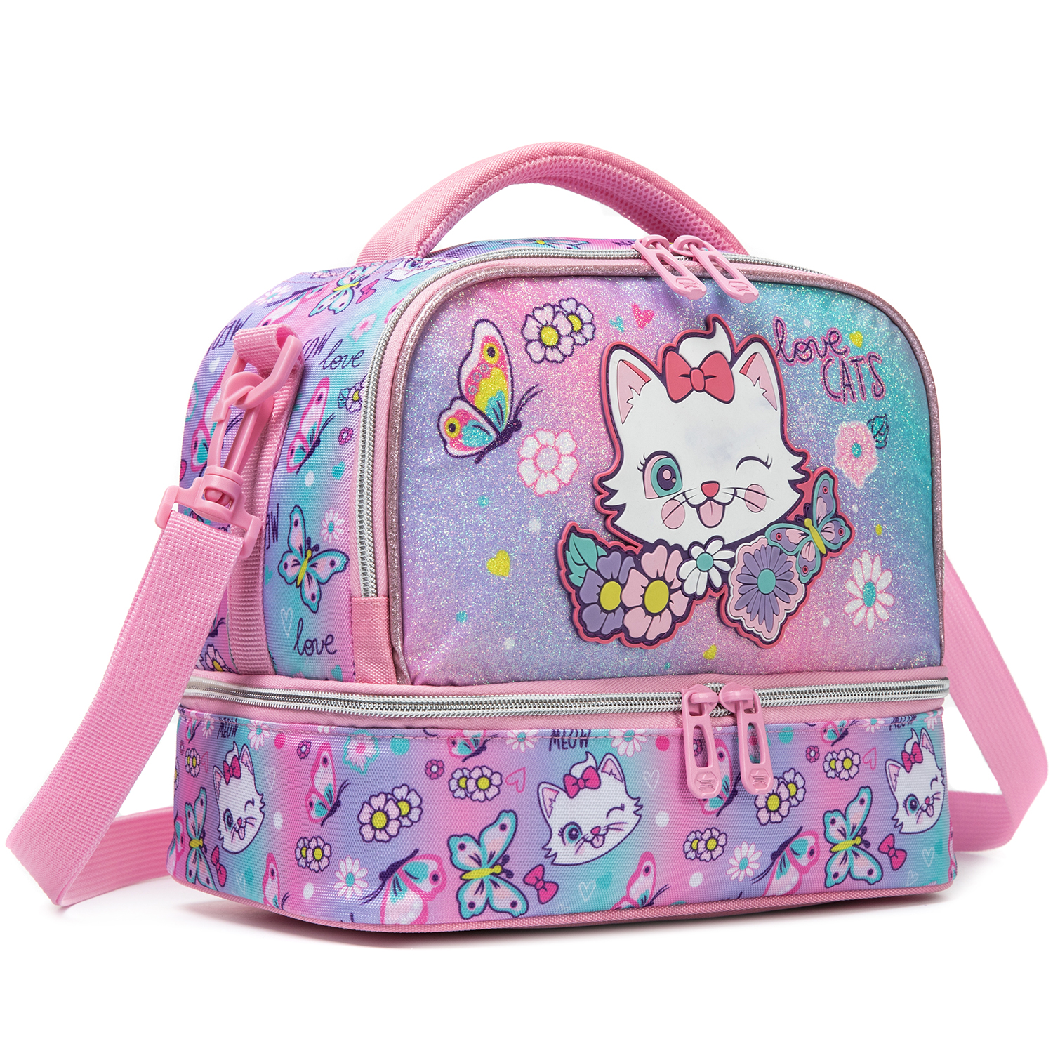 Sevimli Kedi Baskılı Simli Çif - Tote Bag Sublimation incelemesi ve fiyatı