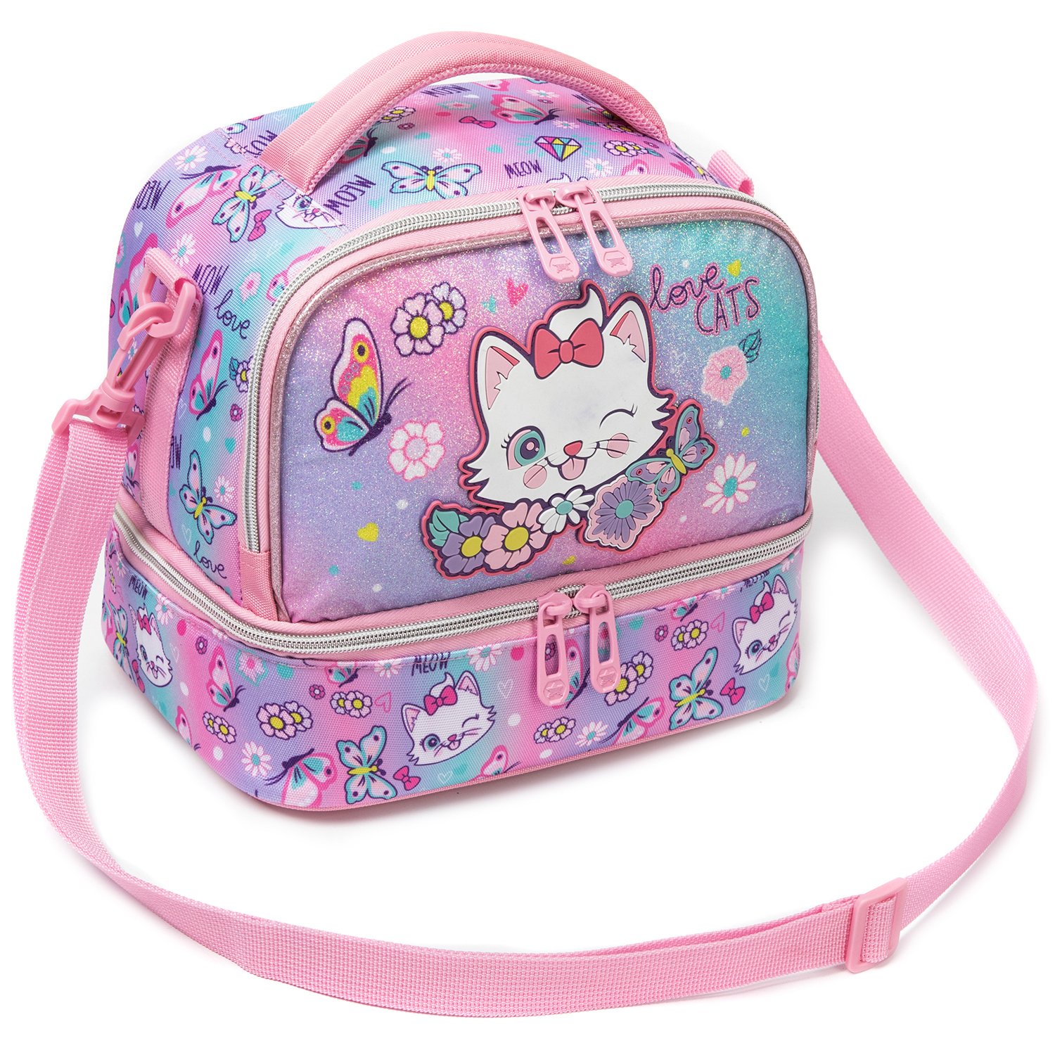 Sevimli Kedi Baskılı Simli Çif - Tote Bag Sublimation incelemesi ve fiyatı