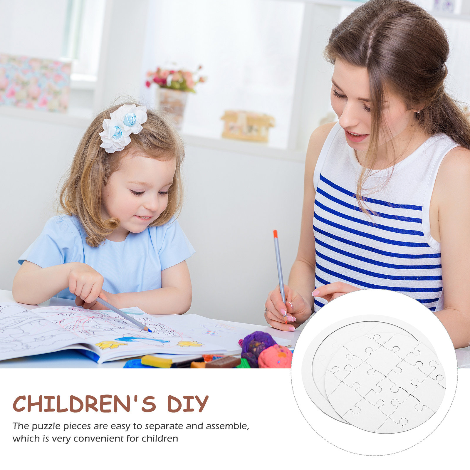 4 Set Çocuklar İçin Renklendir - Puzzle Blank White incelemesi ve fiyatı