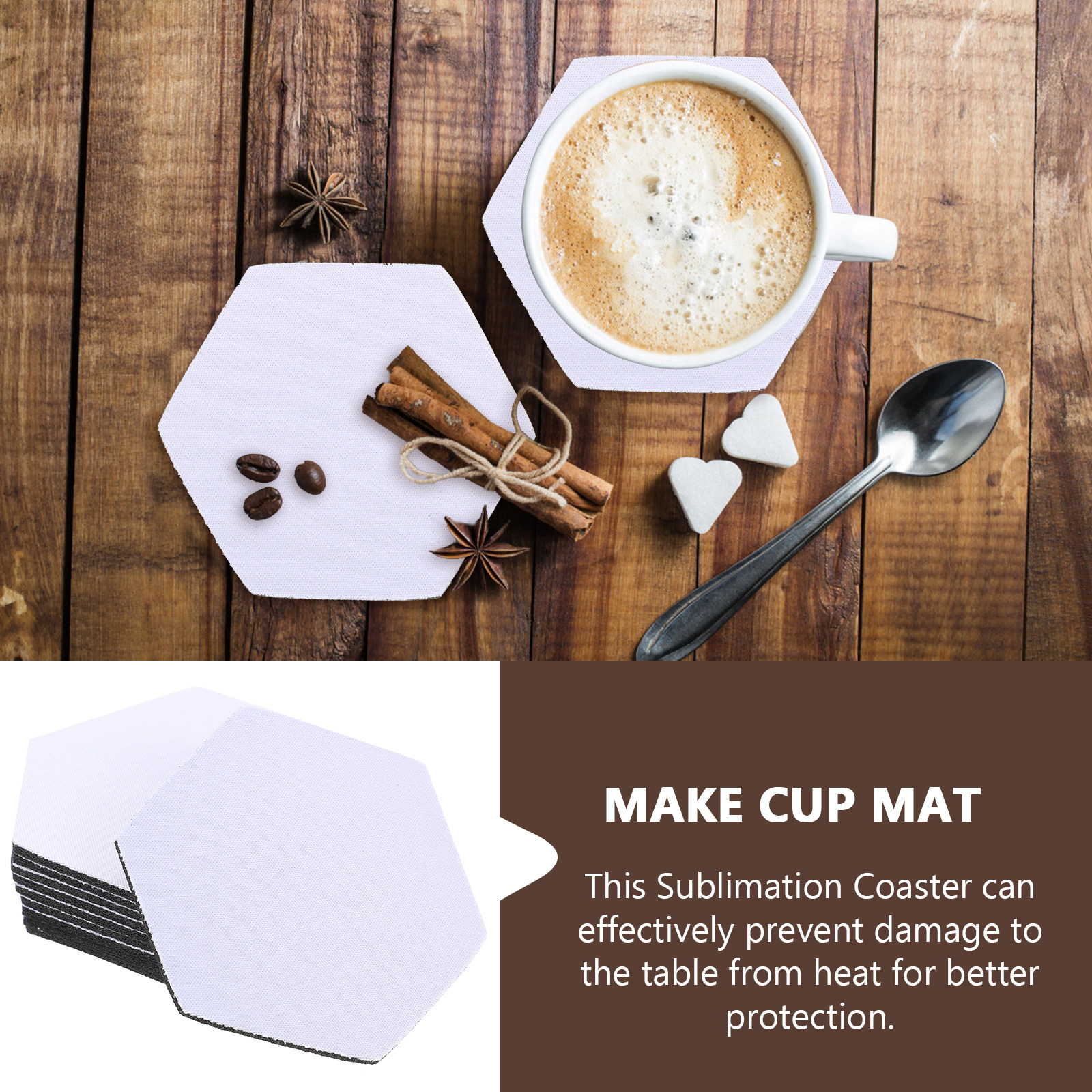 10 adet süblimasyon boş bardak - Coaster Sublimation Blank incelemesi ve fiyatı