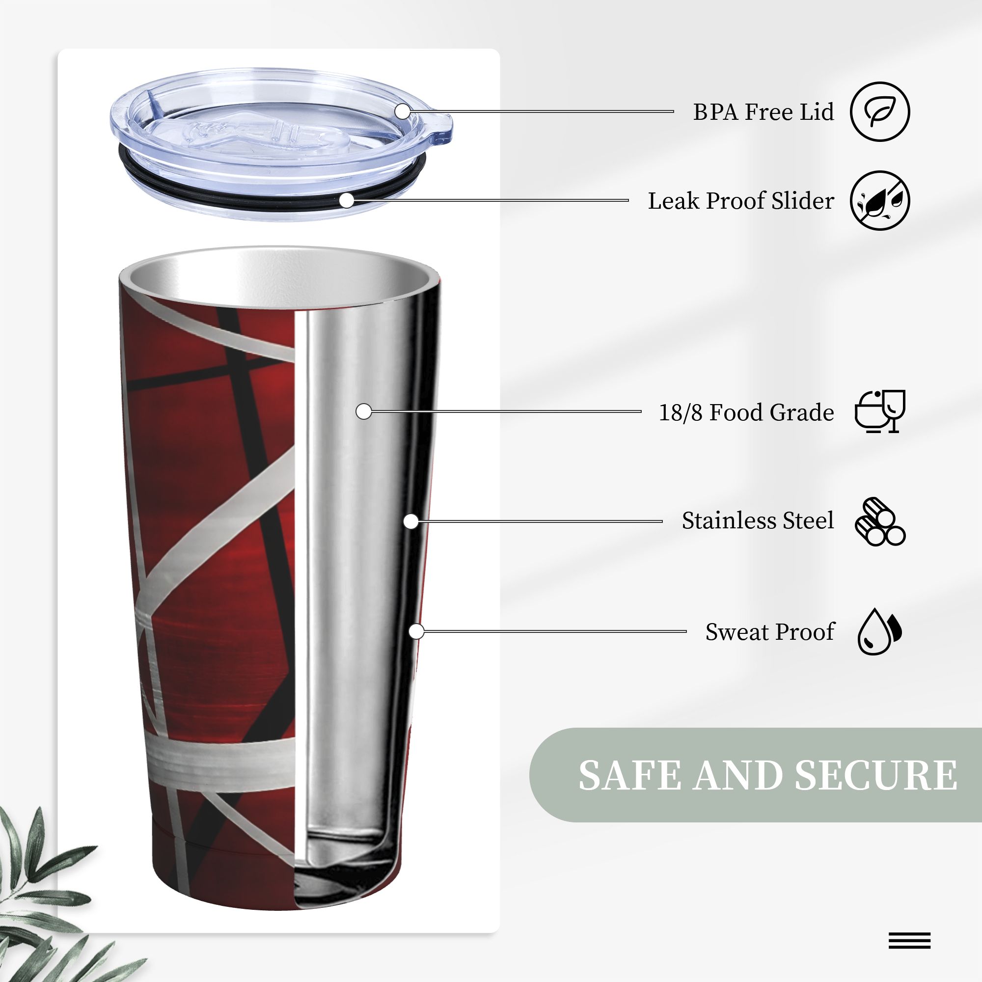 V-Van Halens Kırmızı Siyah Bey - Tumbler 20Oz White incelemesi ve fiyatı